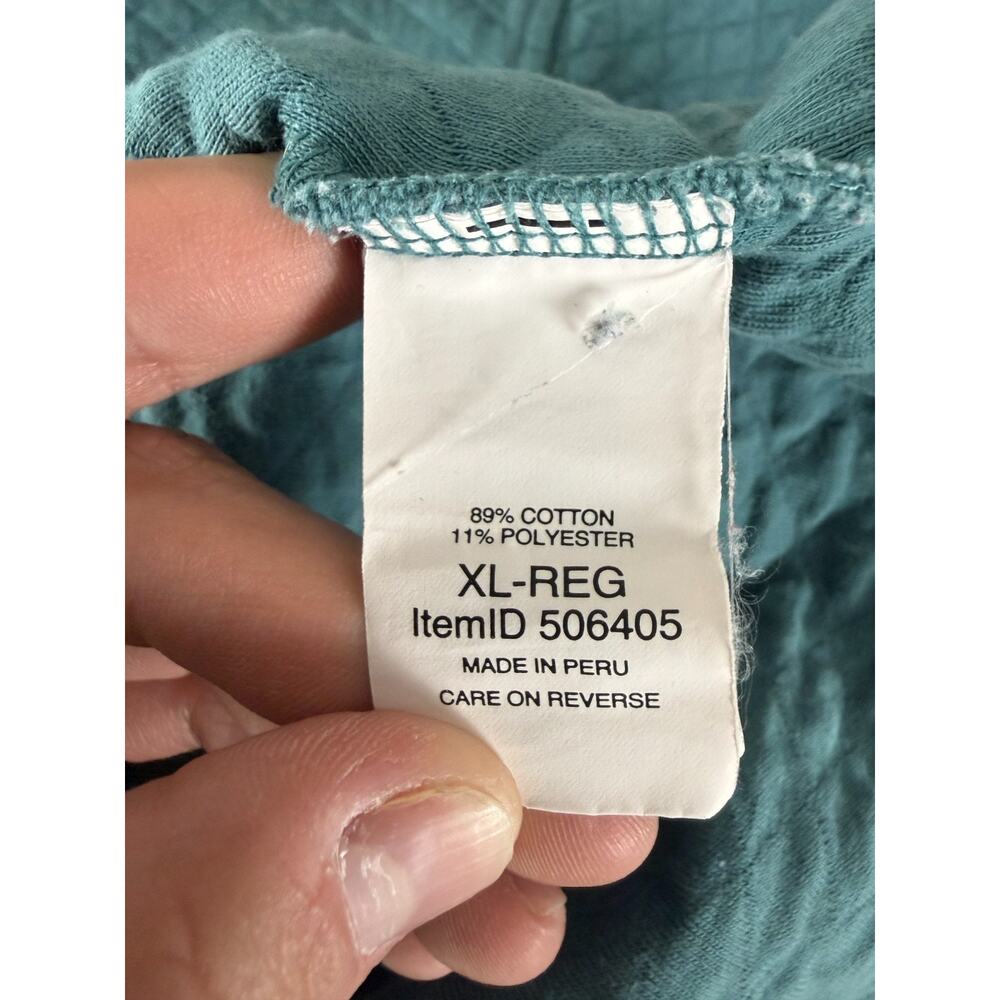 LL Bean Size XL Quilted Snap Button Outdoor Mock Neck Sweater Blue Long Sleeve - Picture 7 of 9